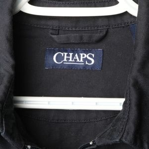 Mens Chaps Coat %100 Cotton Black Size M